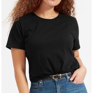 Everlane box black tee and stripe tee